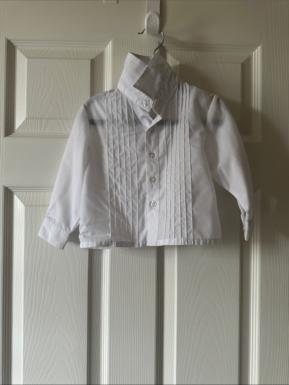 White Dress Shirt for Kids - Classic Pleated Front size 1